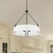 Nuvo Halter 4-Light Pendant, E26 60W, Matte Black, White Fabric Shade 60/7692 - alternate 2
